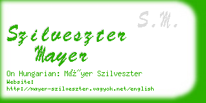 szilveszter mayer business card